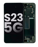 Pantalla OLED usada para Samsung Galaxy S23 5G con marco en color verde, grado B/C, disponible en Quetzaltenango.