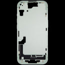 Chasis medio verde usado para iPhone 15 US Version (A2846) con pequeñas partes internas, listo para reparación.
