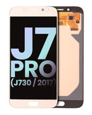 Pantalla LCD y digitalizador dorado original Samsung Galaxy J7 Pro (J730) sin marco, para reparación de display.