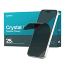 Paquete de 25 protectores de pantalla PET Crystal Wrapd mate con privacidad anti espía y antibrillo.