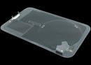 Tapa trasera plateada para iPhone 17 Pro Max, con MagSafe, NFC y logotipo Apple. Ideal para reparación.