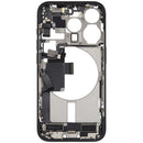 Encuentra en Xela la carcasa media con puerto de carga flex para iPhone 15 Pro en color Negro Titanium.
