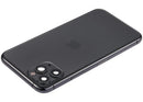 Tapa trasera gris espacial usada para iPhone 11 Pro (A2160) con puerto de carga flex y piezas pequeñas.
