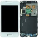 Pantalla soft OLED blanca con marco para Samsung Galaxy S Advance GT-i9070, ideal para reparar display roto.