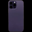 Tapa trasera Deep Purple usada para iPhone 14 Pro Max (A2651), con puerto de carga y pequeñas partes.