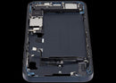 Marco medio Midnight usado para iPhone 14 Plus con puerto de carga, chasis A2632, A2885, A2886.