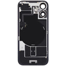 Encuentra en Xela una tapa trasera usada de iPhone 16 con placa de acero, carga inalámbrica, NFC, MagSafe, imán y flex de linterna en color rosa.