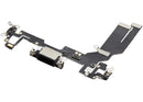 Puerto de carga negro para iPhone 16e/17e, conector USB-C, repuesto para reparación de carga.