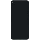 Pantalla LCD y digitalizador original Huawei P40 Lite 5G negro con marco integrado para reparación.