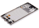 Pantalla hard OLED blanca con marco para Samsung Galaxy A72 (A725), repuesto de alta calidad.
