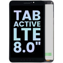 Pantalla original Samsung Galaxy Tab Active LTE 8.0 (2014) negra sin marco, repuesto LCD T360/T365.