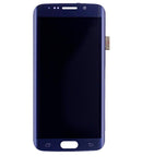 Pantalla Samsung Galaxy S6 Edge usada, color negro, display AMOLED con bisel para reparación de pantalla rota.