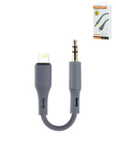 Puerto de carga USB-L a AUX de silicona SlowBack, cable negro para accesorios, con garantía.