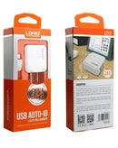 Cargador de pared dual USB-A LDNIO A2201 (5V/3.4A) en Quetzaltenango.