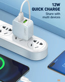 Cargador de pared dual USB-A LDNIO A2201 de 17W en Xela.