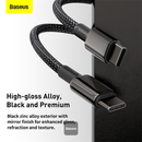 Cable de carga rápido USB C-C Baseus Tungsten Gold, ideal para cargar dispositivos rápidamente en Xela Quetzaltenango.