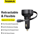 Compra el cargador de auto Baseus Enjoyment Pro con cable USB-C integrado de 60w en Quetzaltenango.