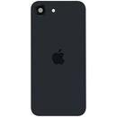 Tapa trasera negra usada para iPhone 17e con MagSafe y NFC, ideal para reparación de pantalla rota.