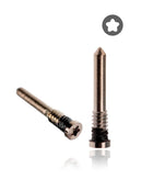 Diez tornillos pentalobe dorados para iPhone X, XS, XR, 11, 12, Pro y Max. Repuesto de alta calidad.