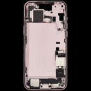 Tapa superior rosa A2847 con puerto de carga y piezas pequeñas para iPhone 15 Plus US Version, repuesto OEM.