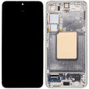 Pantalla OLED con marco para Samsung Galaxy S24 5G en color Marble Grey, repuesto para reparación de display.