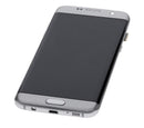Pantalla OLED con marco para Samsung Galaxy S7 Edge G935 plateado, ideal para reparación de pantalla rota.