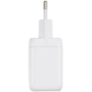 Cargador de pared USB-C AmpSentrix 40W para carga rápida, enchufe EU de 220V, color blanco.