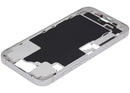 Marco medio blanco de iPhone 16 (US Version) con botones de volumen, repuesto Aftermarket Plus para reparación de chasis.
