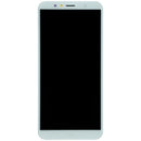 Pantalla LCD original Huawei Y6 2018 (ATU-L21) con marco blanco para reparación de display roto.