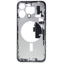 Chasis medio iPhone 15 Pro Max A2849 titanio blanco usado con puerto de carga.