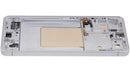 Pantalla OLED refurbished blanca con marco para Samsung Galaxy S26 5G, lista para reparación de display.