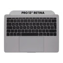 Top case Space Gray con teclado ISO UK y trackpad para MacBook Pro 13 A1708 (2016-2017), pieza de repuesto OEM.