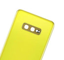 Tapa trasera con lente de camara Samsung Galaxy S10E (No Logo) (Aftermarket Plus) (Amarillo canario)