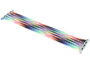 Correa Braided Solo Loop original Apple Watch Pride Edition 44-49mm, trenzada con hilos multicolor vibrantes que representan la bandera del orgullo.