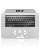 Carcasa superior con teclado para MacBook Pro 15" con Touch Bar (A1707 / Finales de 2016 / Mediados de 2017) (Teclado EE.UU.) (Original usado: Grado B/C) (Gris espacial)