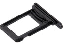 Bandeja dual SIM negra para iPhone 16e/17e, repuesto original Apple para porta SIM.