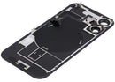 Tapa trasera blanca usada de iPhone 17 con MagSafe, NFC y flex de linterna.