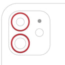 Aro de cámara trasera rojo para iPhone 11, 12 y 12 Mini, repuesto para reparación.