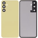 Tapa trasera amarilla "Personality Yellow" para Samsung Galaxy A25 5G (A256) con lente de cámara, repuesto sin logo.