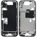 Chasis medio iPhone 16 Pro (A3083, A3292) titanio blanco usado, con pequeñas partes para reparación.