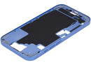Marco medio iPhone 16 (US Version) azul ultramarino con botones power y volumen, repuesto chasis A3104 A3106.