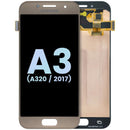 Pantalla hard OLED sin marco Samsung Galaxy A3 (A320 / 2017) original Gold Sand para reparación de display.