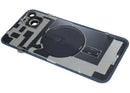 Tapa trasera azul para iPhone 14 Plus con MagSafe, NFC y flex de linterna, repuesto A2632.