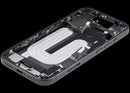 Chasis medio usado de iPhone 17 (A3280, A3281) con puerto de carga flex y pequeñas piezas.