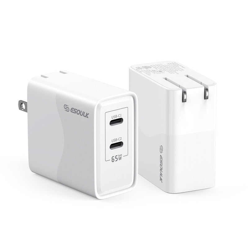 Encuentra en Xela Quetzaltenango el puerto de carga dual USB C Esoulk EK2005 (WHITE) de 65W.