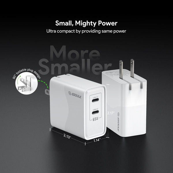Encuentra en Xela Quetzaltenango el puerto de carga dual USB C Esoulk EK2005 (WHITE) de 65W.