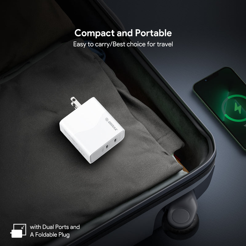 Encuentra en Xela Quetzaltenango el puerto de carga dual USB C Esoulk EK2005 (WHITE) de 65W.