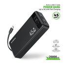 PowerBank Esoulk de 20000mAh con carga rápida de 45W en color negro en Xela Quetzaltenango.