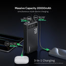 PowerBank Esoulk de 20000mAh con carga rápida de 45W en color negro en Xela Quetzaltenango.
