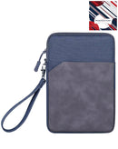 Funda universal azul para tablet de 12-14 pulgadas con bolsillo con cremallera y correa de muñeca, SlowBack.
